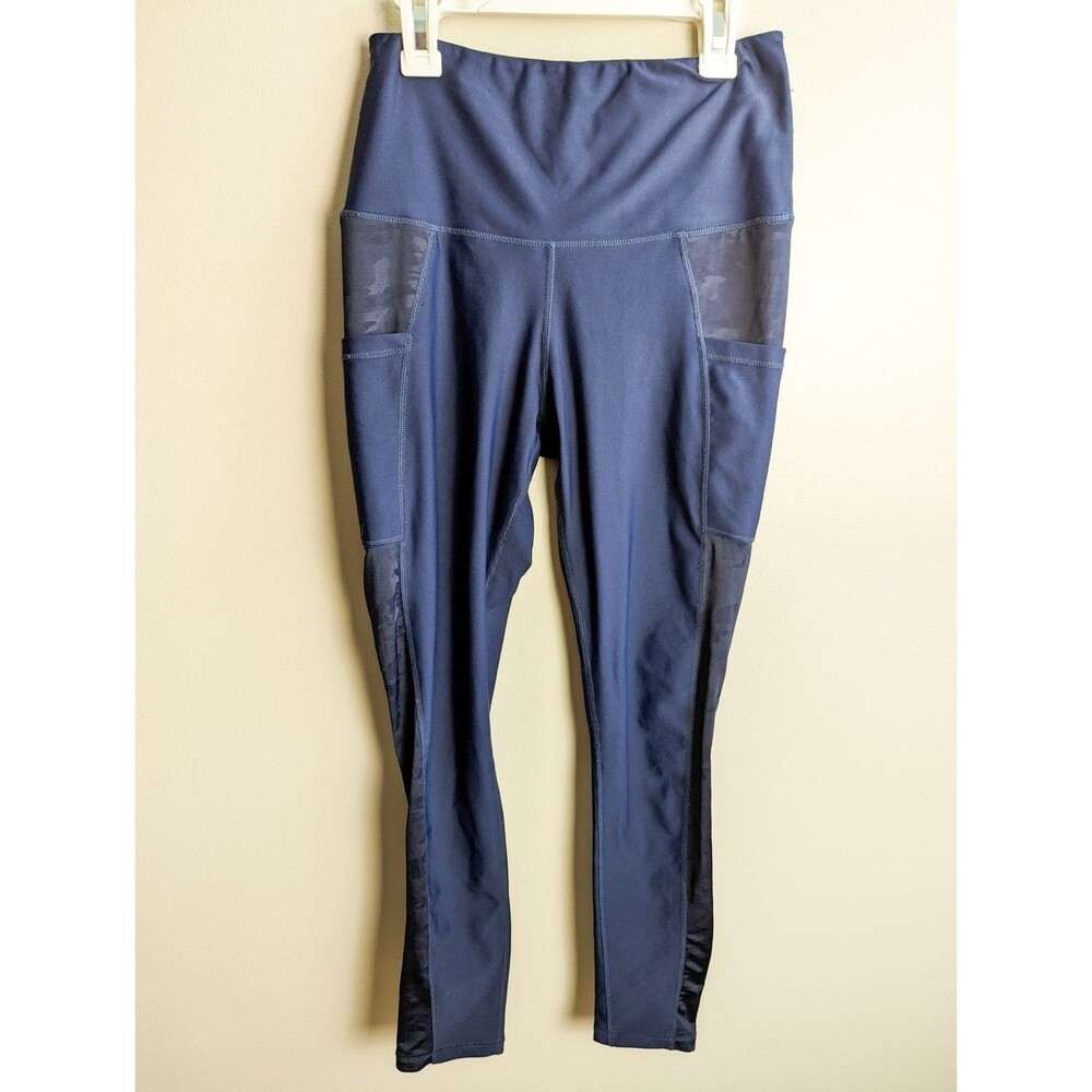 ZYIA High Rise Pocket Legging, Camo Mesh Detail 7/8 Length
